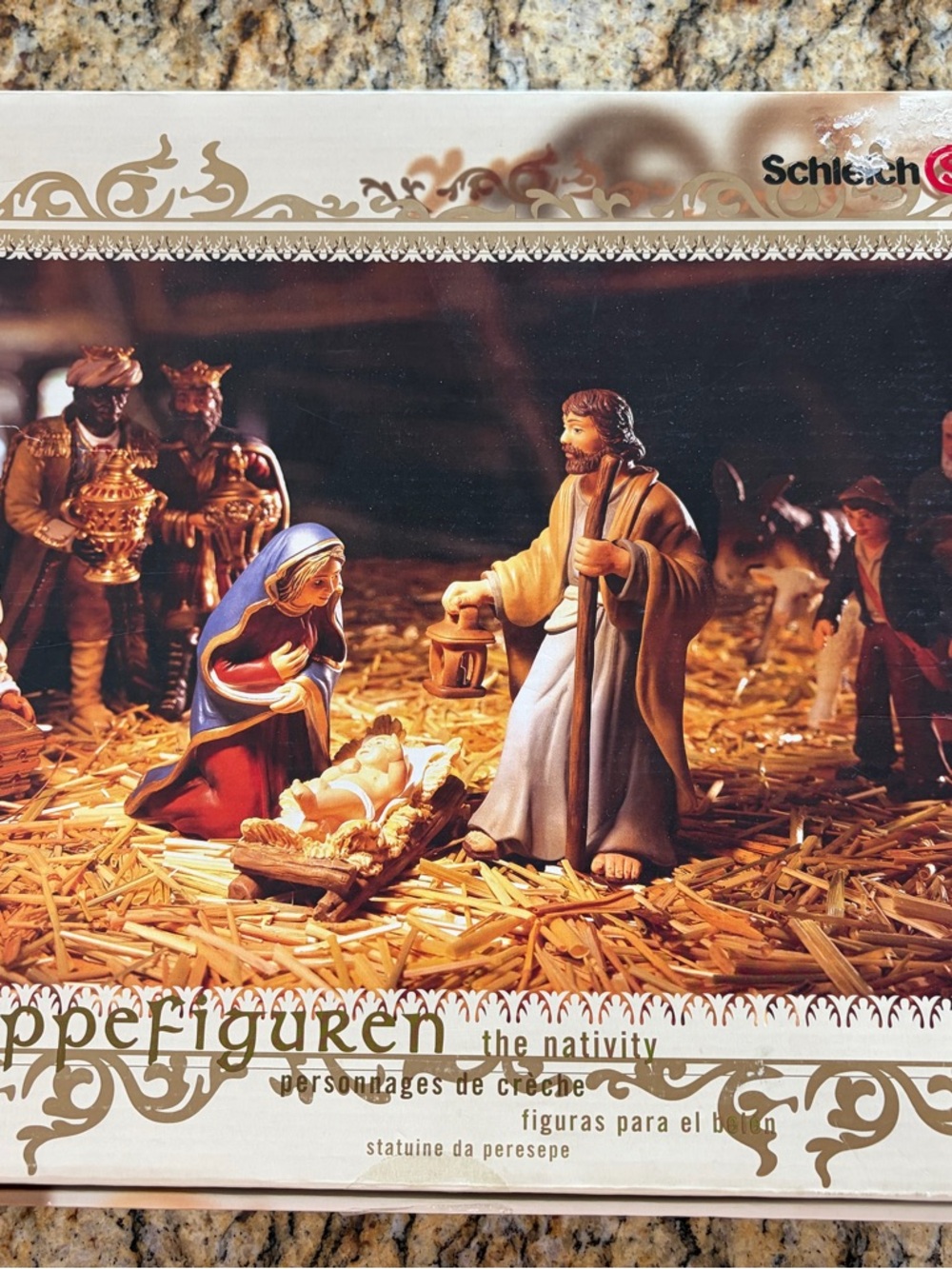 Schleich Nativity Holy Family Figurine Set in Brown, Blue and Cream
